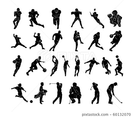 Set Sports people Silhouettes collection 60132070