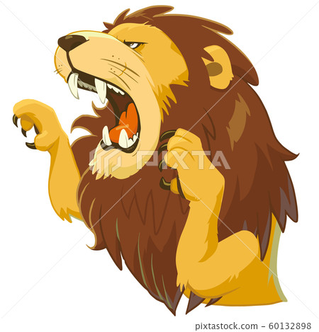 frightened lion clipart