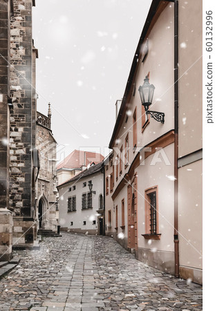 Brno, Czech Republic in winter snowstorm 60132996