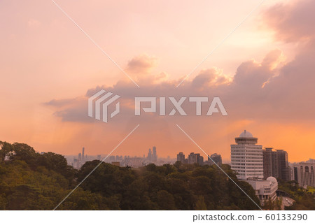 Cloud background, beautiful blue sky with white clouds 056 60133290