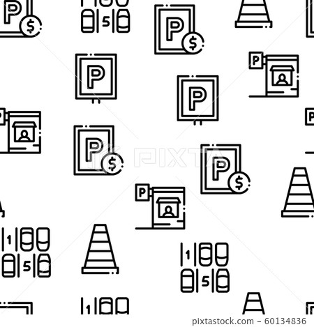Parking Car Seamless Pattern Vector 60134836