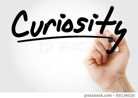 Hand writing Curiosity with marker 60136020