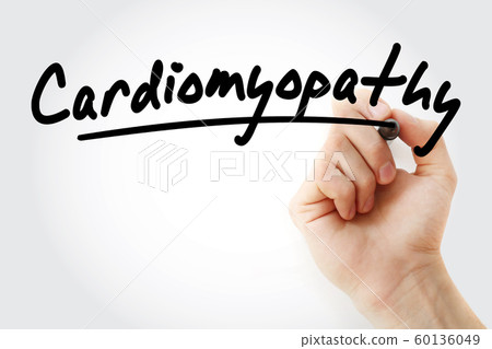 Hand writing Cardiomyopathy with marker Hand writing Cardiomyopathy with marker 60136049