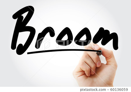 Hand writing Broom with marker Hand writing Broom with marker 60136059