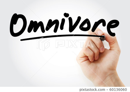 Hand writing Omnivore with marker 60136060