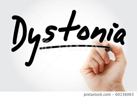 Hand writing Dystonia with marker 60136063