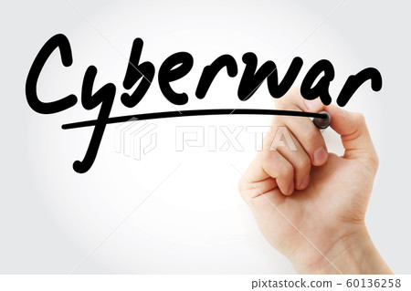 Hand writing Cyberwar with marker Hand writing Cyberwar with marker 60136258