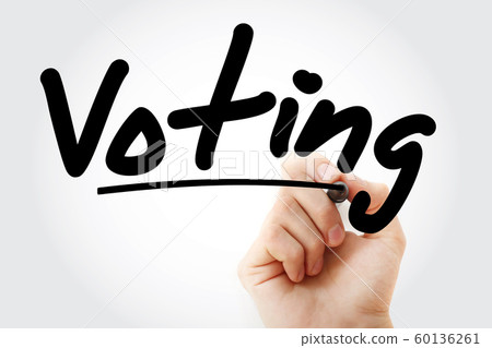 Hand writing Voting with marker Hand writing Voting with marker 60136261
