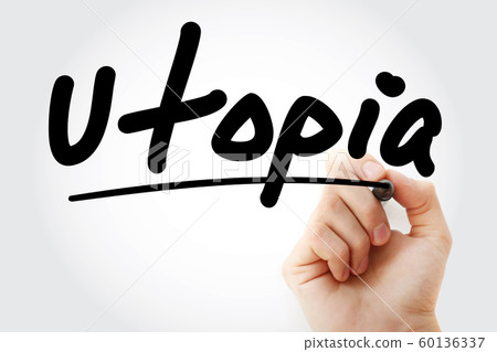 Hand writing Utopia with marker Hand writing Utopia with marker 60136337
