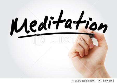 Hand writing Meditation with marker Hand writing Meditation with marker 60136361