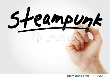Hand writing Steampunk with marker Hand writing Steampunk with marker 60136429