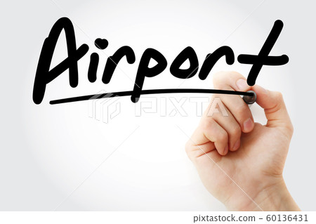 Hand writing Airport with marker 60136431