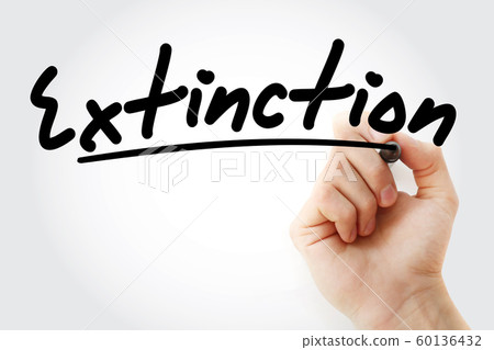 Hand writing Extinction with marker Hand writing Extinction with marker 60136432