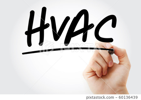 Hand writing HVAC with marker Hand writing HVAC with marker 60136439