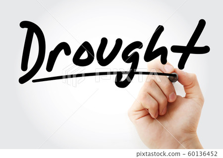 Hand writing Drought with marker Hand writing Drought with marker 60136452