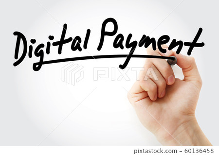 Hand writing Digital payment with marker Hand writing Digital payment with marker 60136458