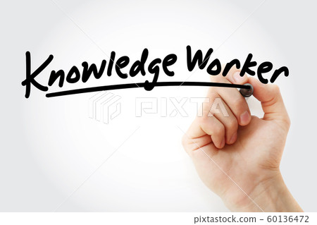 Hand writing Knowledge worker with marker Hand writing Knowledge worker with marker 60136472