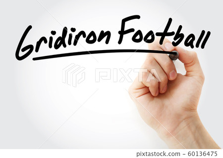 Hand writing Gridiron football with marker Hand writing Gridiron football with marker 60136475