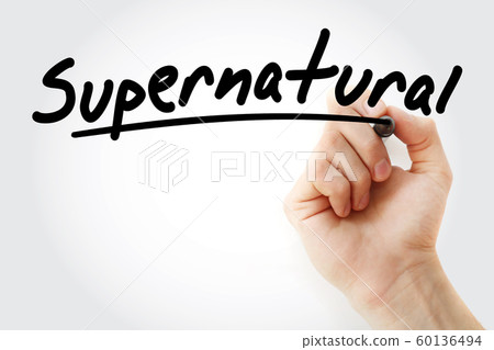 Hand writing Supernatural with marker 60136494