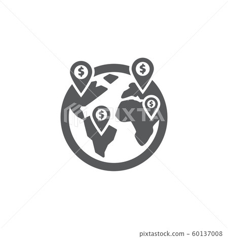 Global business icon on white background 60137008