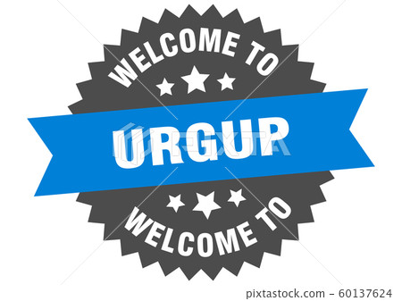 Urgup sign. welcome to Urgup blue sticker Urgup sign. welcome to Urgup blue sticker 60137624