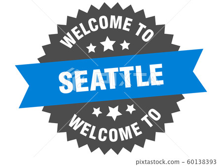 Seattle sign. welcome to Seattle blue sticker 60138393