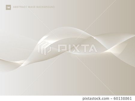 Abstract white gold smooth waves lines with glow Abstract white gold smooth waves lines with glow 60138861