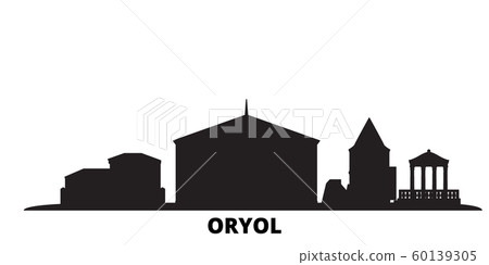 Russia, Oryol city skyline isolated vector illustration. Russia, Oryol travel black cityscape Russia, Oryol city skyline isolated vector illustration. Russia, Oryol travel black cityscape 60139305