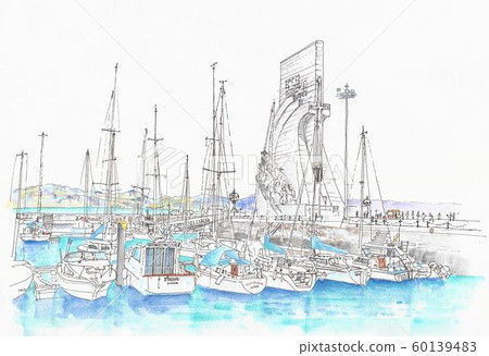 歐洲城市景觀 葡萄牙 里斯本 航海王子 插圖素材 圖庫