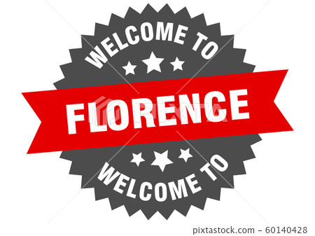 Florence sign. welcome to Florence red sticker 60140428
