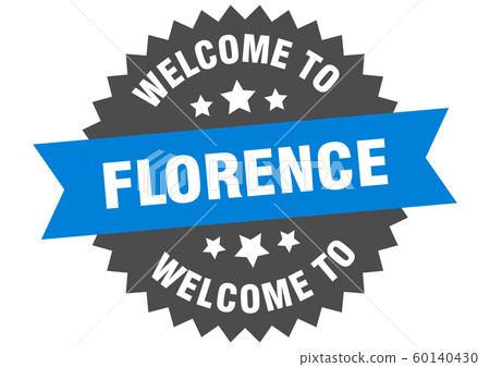 Florence sign. welcome to Florence blue sticker 60140430