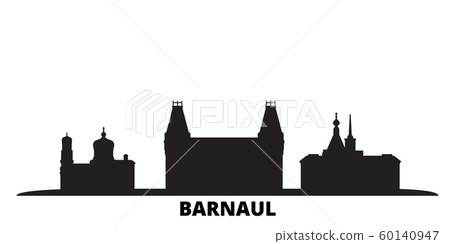 Russia, Barnaul city skyline isolated vector illustration. Russia, Barnaul travel black cityscape Russia, Barnaul city skyline isolated vector illustration. Russia, Barnaul travel black cityscape 60140947