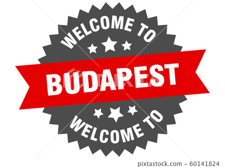 Budapest sign. welcome to Budapest red sticker Budapest sign. welcome to Budapest red sticker 60141824