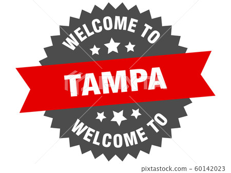 Tampa sign. welcome to Tampa red sticker Tampa sign. welcome to Tampa red sticker 60142023