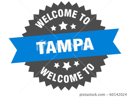 Tampa sign. welcome to Tampa blue sticker Tampa sign. welcome to Tampa blue sticker 60142024