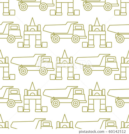 Vector seamless pattern kid toys Dump truck blocks Vector seamless pattern kid toys Dump truck blocks 60142512