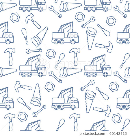 Vector seamless pattern kid toys Car, tools Vector seamless pattern kid toys Car, tools 60142513