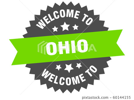 Ohio sign. welcome to Ohio green sticker 60144155