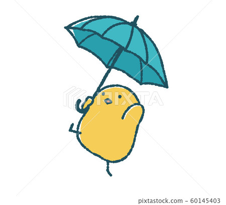 The loose chick is happy with an umbrella 60145403