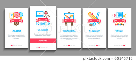 Academy Educational Onboarding Elements Icons Set Vector 60145715