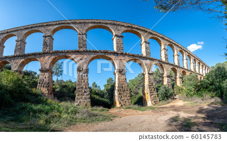Ancient roman aqueduct Ponte del Diable or Devil's Bridge in Tarragona, Spain. Ancient roman aqueduct Ponte del Diable or Devil's Bridge in Tarragona, Spain. 60145783