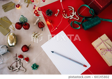 Letter to Santa Claus asking for gifts and New Year wishlist goals plan 60145802