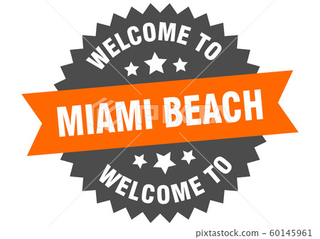 Miami Beach sign. welcome to Miami Beach orange Miami Beach sign. welcome to Miami Beach orange 60145961