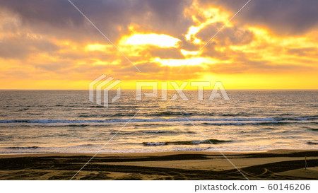 Sunset at Senrihama Beach 60146206