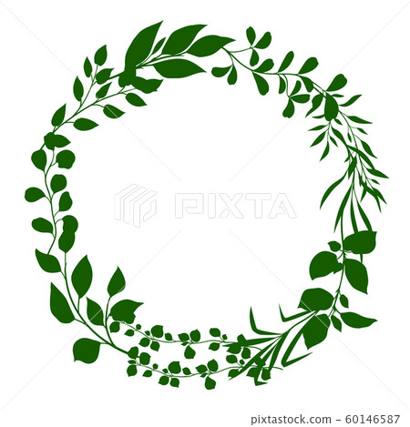 Frame of sprigs with green leaves. Frame of sprigs with green leaves. 60146587