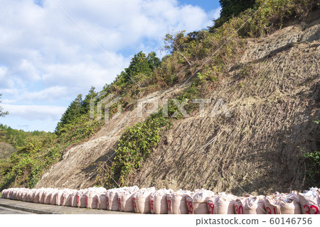 Sediment disaster, landslide, slope, road restoration 60146756