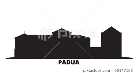 Italy, Padua City city skyline isolated vector illustration. Italy, Padua City travel black cityscape Italy, Padua City city skyline isolated vector illustration. Italy, Padua City travel black cityscape 60147168