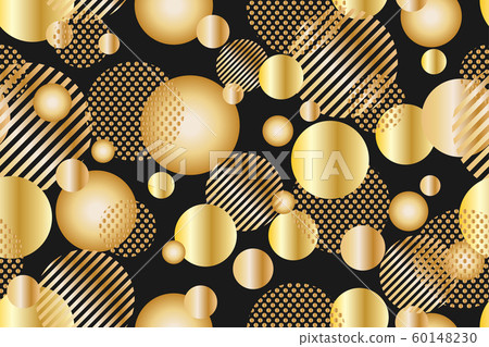 Seamless pattern of golden dots and geometric Seamless pattern of golden dots and geometric 60148230