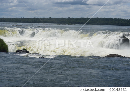 Iguazu Falls just upstream Iguazu Falls just upstream 60148381