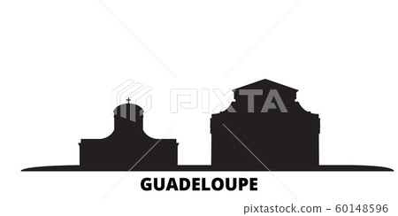 Guadeloupe city skyline isolated vector illustration. Guadeloupe travel black cityscape Guadeloupe city skyline isolated vector illustration. Guadeloupe travel black cityscape 60148596